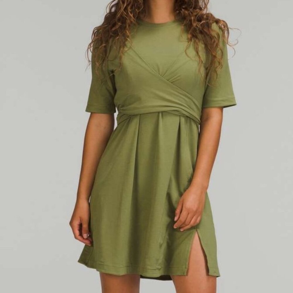 Lululemon Cotton Wrap T-Shirt Dress Size 6 NWT